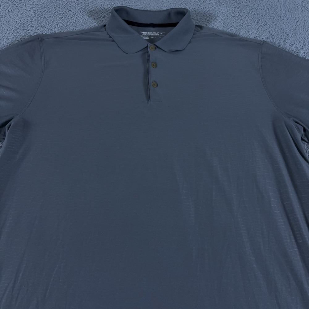 Nike Golf Polo‎ Shirt Mens XL Gray Geometric Dri Fit Tour Performance Preppy